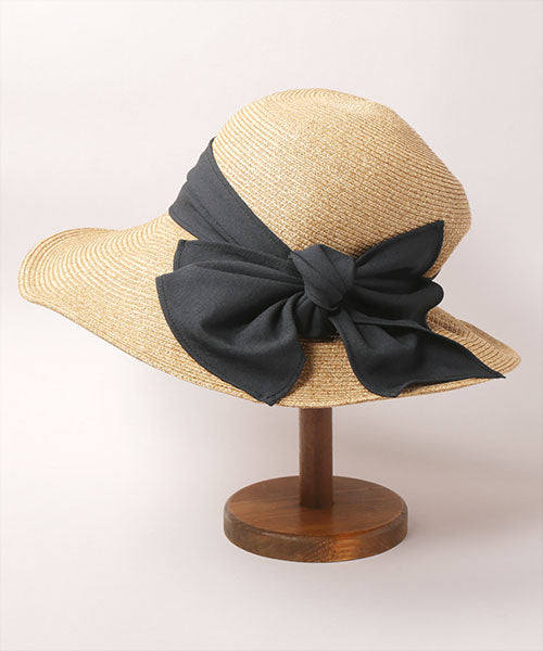 CA4LA YELL BRAID7 Brown ribbon hat back bow view