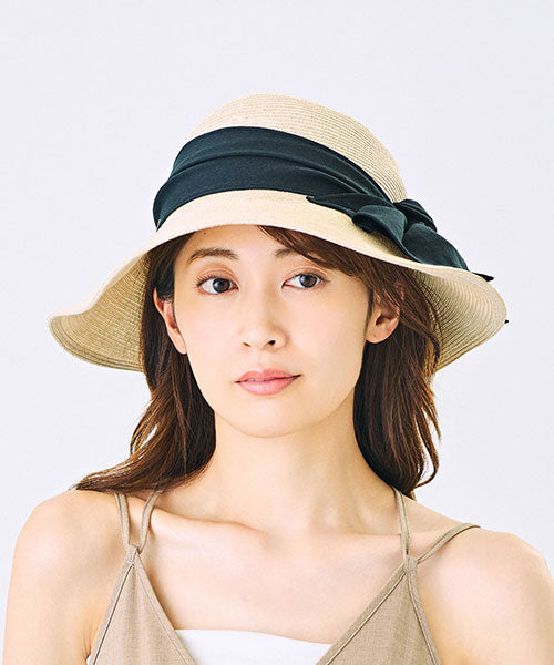 CA4LA YELL BRAID7 Brown Wide Brim Ribbon Hat CA4LA