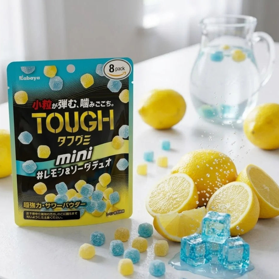 Kabaya Tough Gummy Mini Lemon & Soda Duo 80g Kabaya Foods