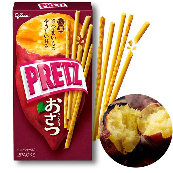 Glico Pretz Osatsu Sweet Potato Pretzel Snack, 62g Glico