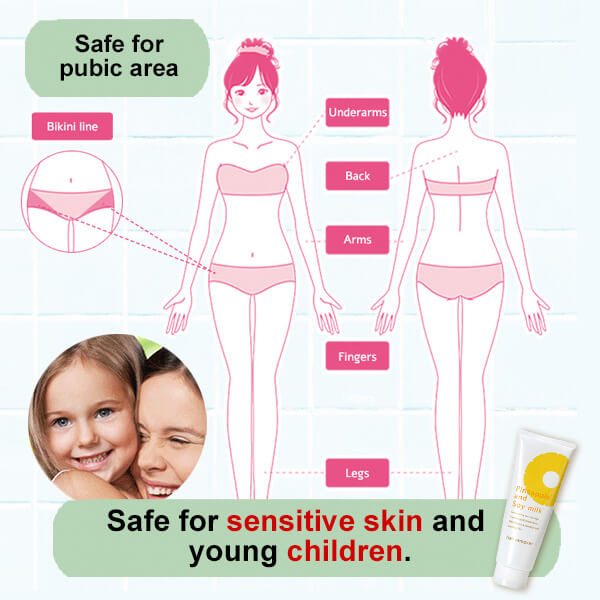 Pineapple and Soy Milk Hair Removal Cream, DIY hair-removal, quasi drug, body, bikini, sensitive skin, kids, pain and odor-free, made in Japan,230 g