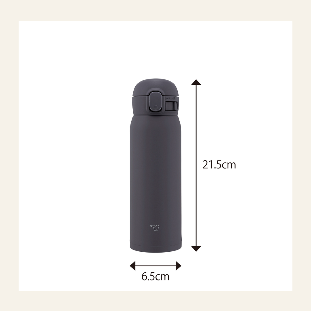 Zojirushi Stainless Steel Thermos Cup 480ml One-touch  Lightweight，Black