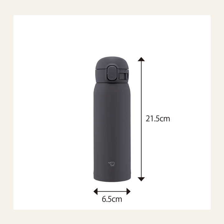Zojirushi Stainless Steel Thermos Cup 480ml One-touch  Lightweight，Black