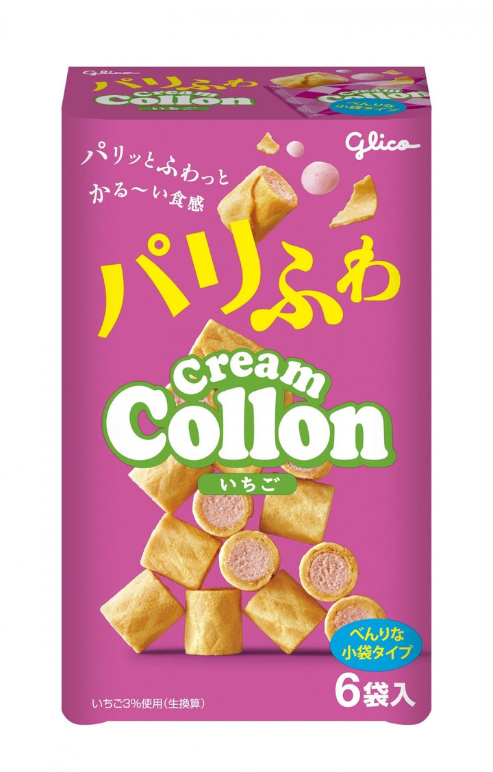 Ezaki Glico Cream Collon Biscuits Strawberry 6bags Yui mart