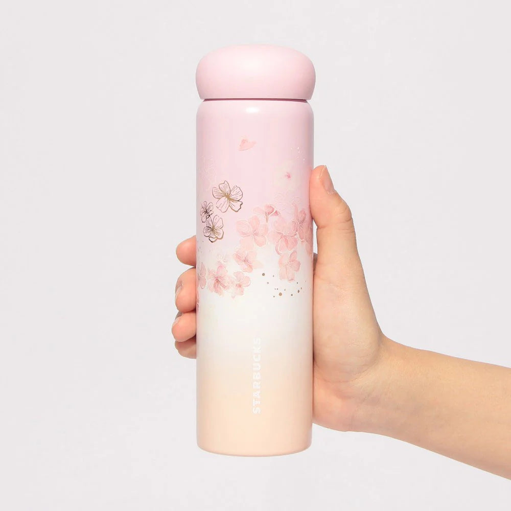 Starbucks Japan Sakura 2025 - Stainless Steel Bottle Pale Pink Gradient 355ml