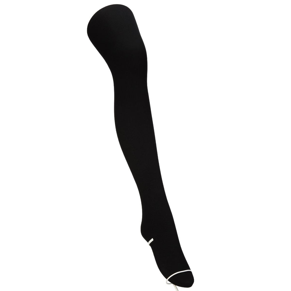 ATSUGI black 170 denier rayon blend ribbed tights worn style