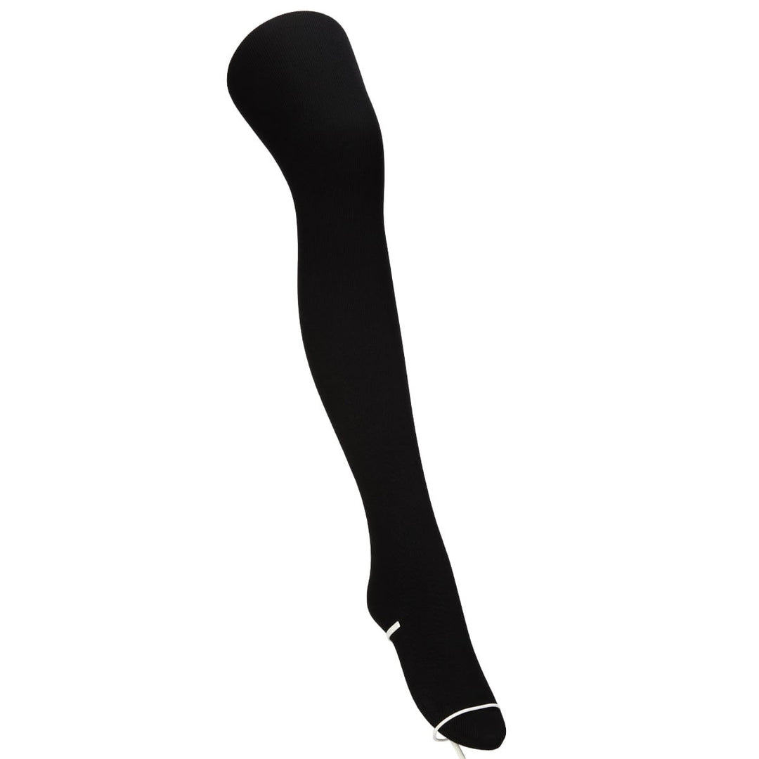 ATSUGI black 170 denier rayon blend ribbed tights worn style
