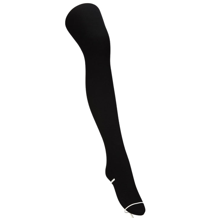 ATSUGI black 170 denier rayon blend ribbed tights worn style