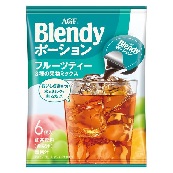 Ajinomoto AGF Blendy Portion Fruit Tea, 3 Fruit Blend, 1 bag (6 teaspoons)