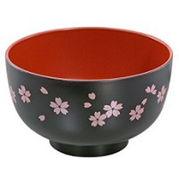 A middle bowl （Washing-up washing machine OK） Sakura Black, Size S
