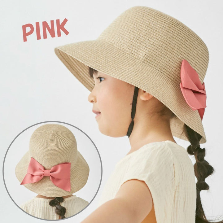 Girls’ Washable & Foldable Sun Hat with Bow – UV Cut 90% Protection,4 Colors