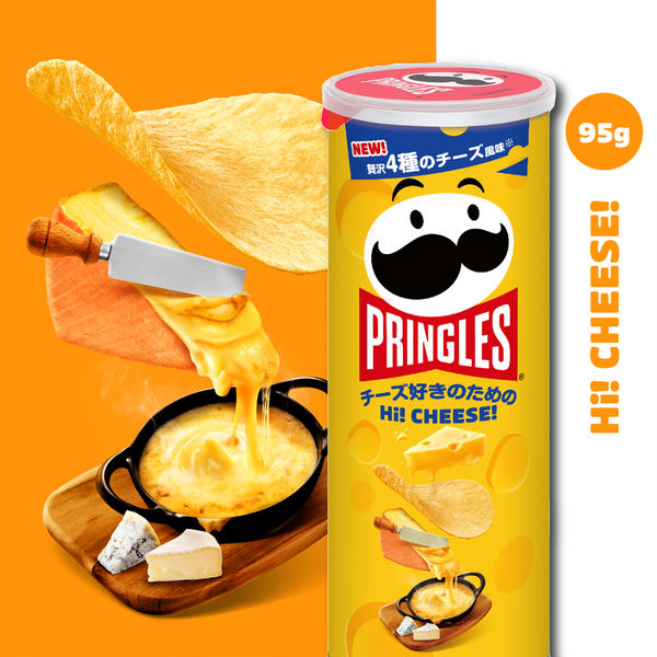 Pringles Hi! CHEESE! Four-Cheese Potato Crisps 95g Pringles