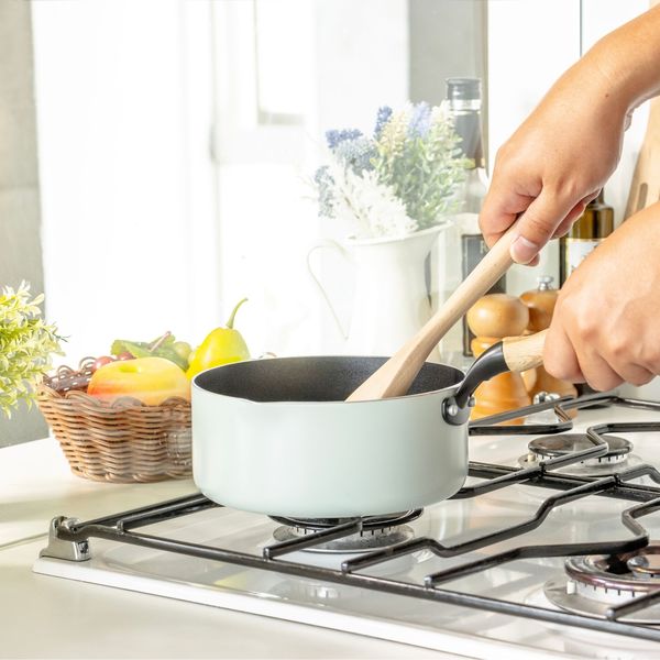 IH fluorine saucepan 18cm ,Green