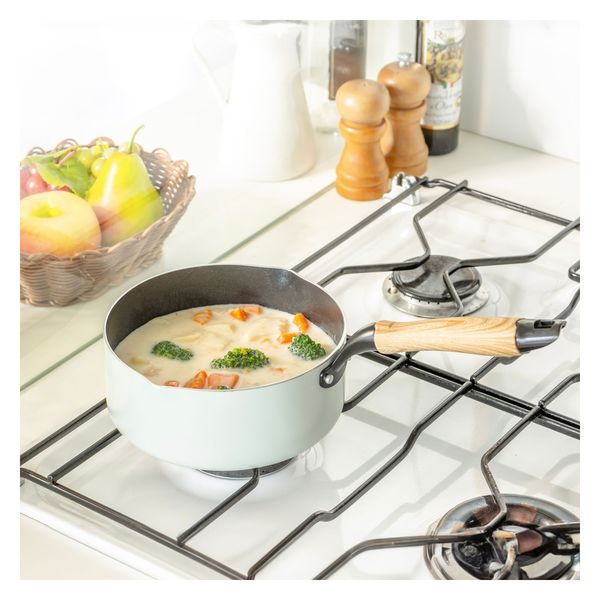 IH fluorine saucepan 18cm ,Green