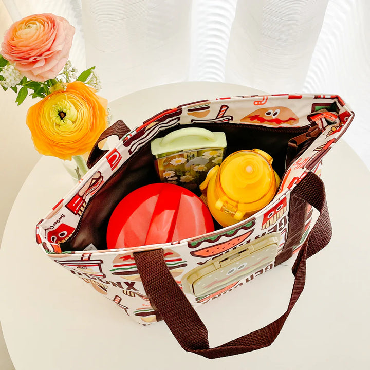 Skater Lunch Bag With Wet Wipes Bag （hamburger）