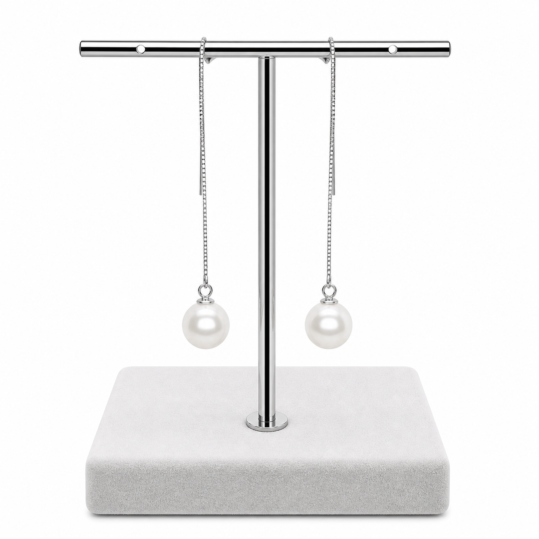 925 Sterling Silver Pearl Drop Earrings Yui mart