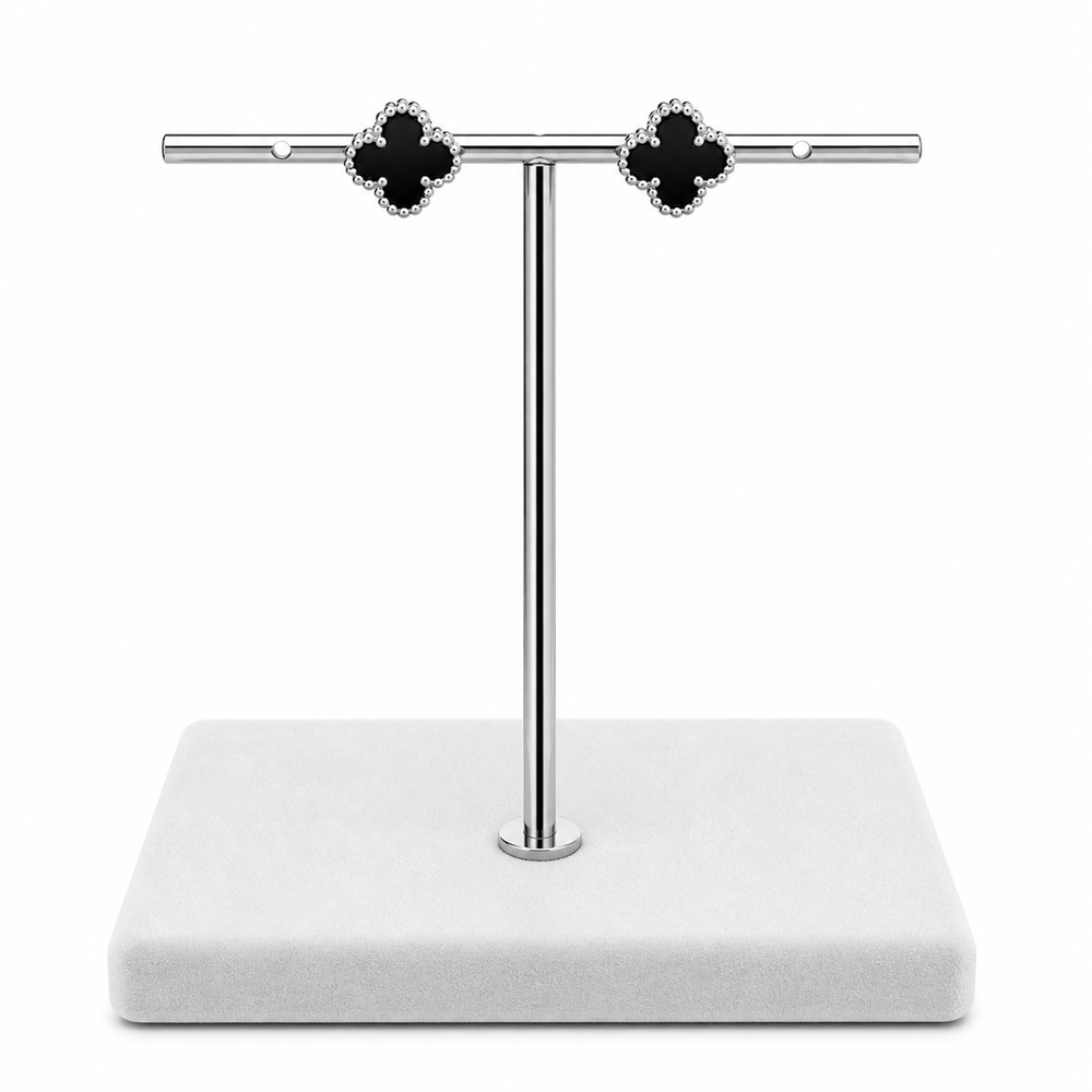 925 Sterling Silver Clover Stud Earrings Yui mart