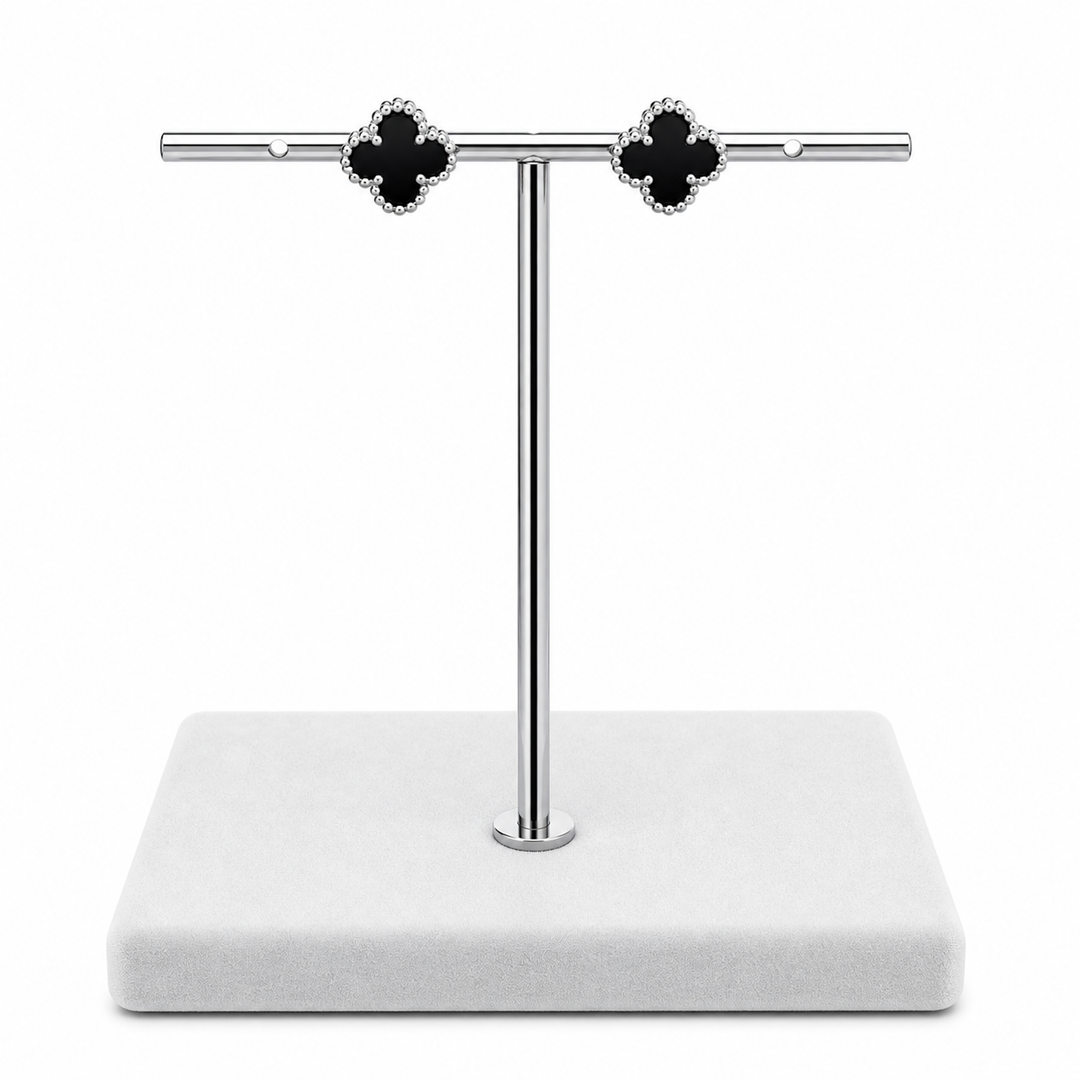 925 Sterling Silver Clover Stud Earrings Yui mart