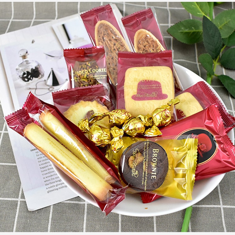 AKAIBOHSHI Red Hat 12-Piece Chocolate Assorted Cookie Gift Box, Pink Box, 31 Pieces