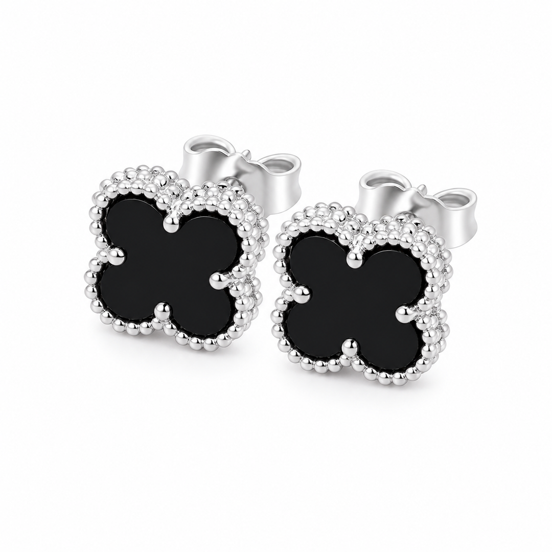 925 Sterling Silver Clover Stud Earrings Yui mart