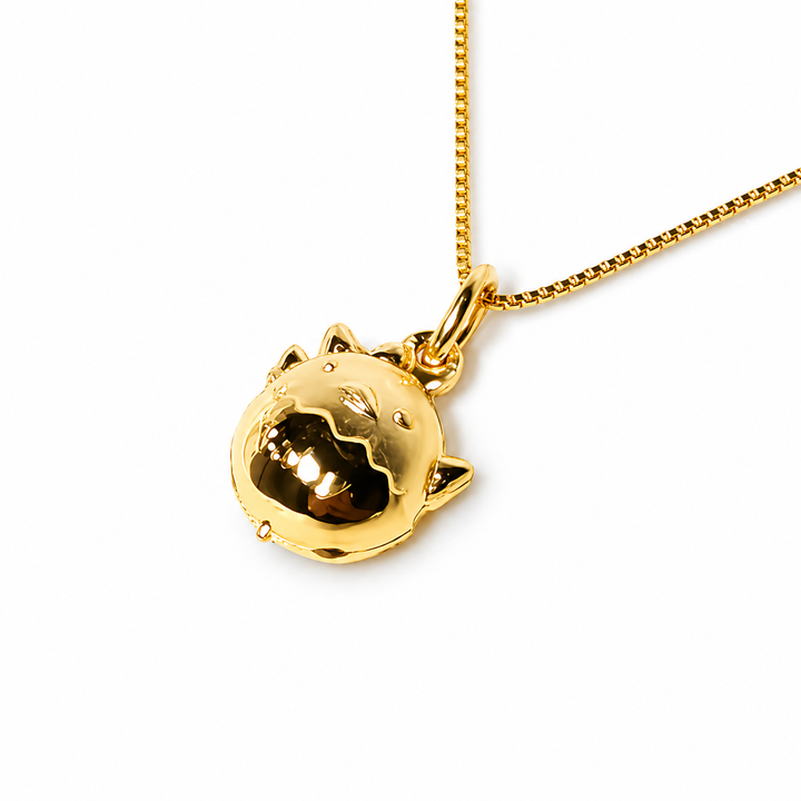 Smiling Cat Gold-Plated Pendant Necklace Yui mart