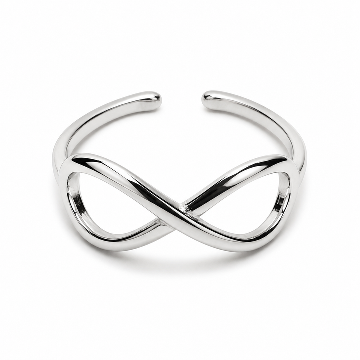 925 Sterling Silver Infinity Adjustable Ring – Minimalist Open Resizable Ring Yui mart
