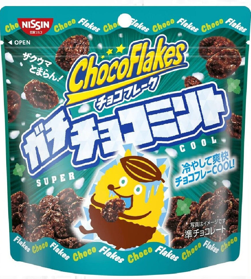 Nissin Cisco Super Cool Chocolate Flake, Gachi Chocolate Mint, 35g