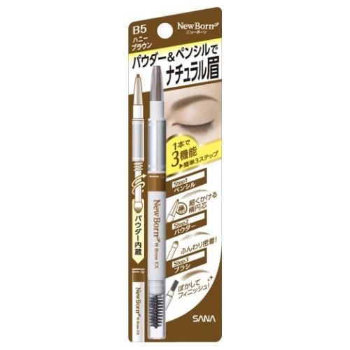 SANA New Born W Brow EX N B5 Honey Brown eyebrow pencil and powder package