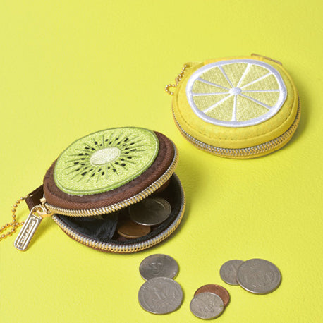 p+g design PUPU FELT Fruit Coin Purse Kiwi and Lemon felt mini pouch series