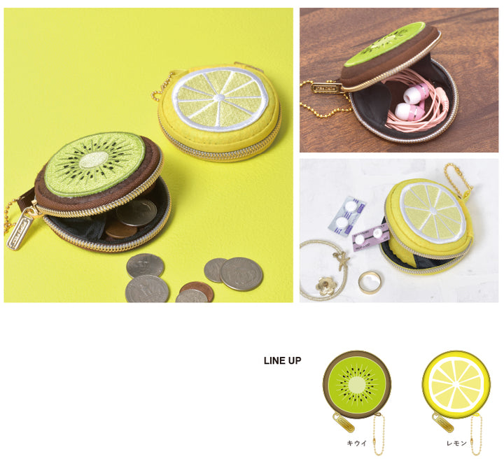 p+g design PUPU FELT fruit coin case details for Kiwi and Lemon mini pouch