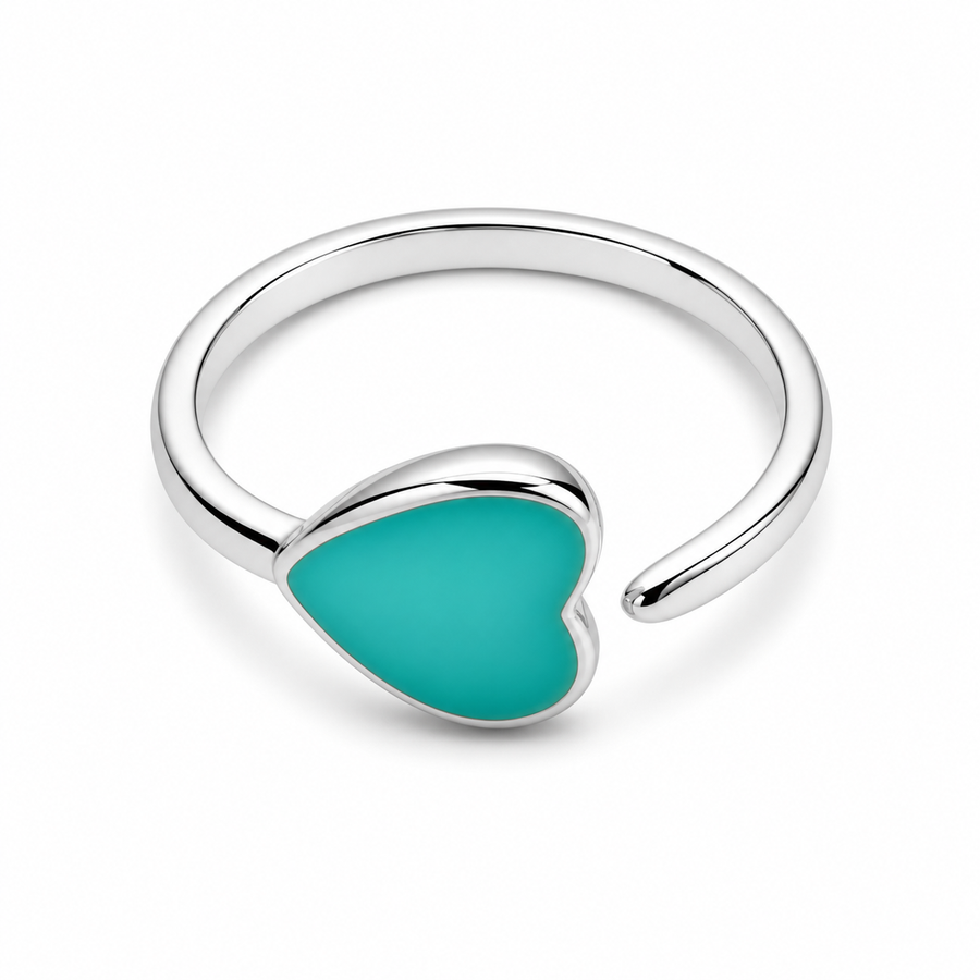 925 Sterling Silver Adjustable Heart Ring Yui mart
