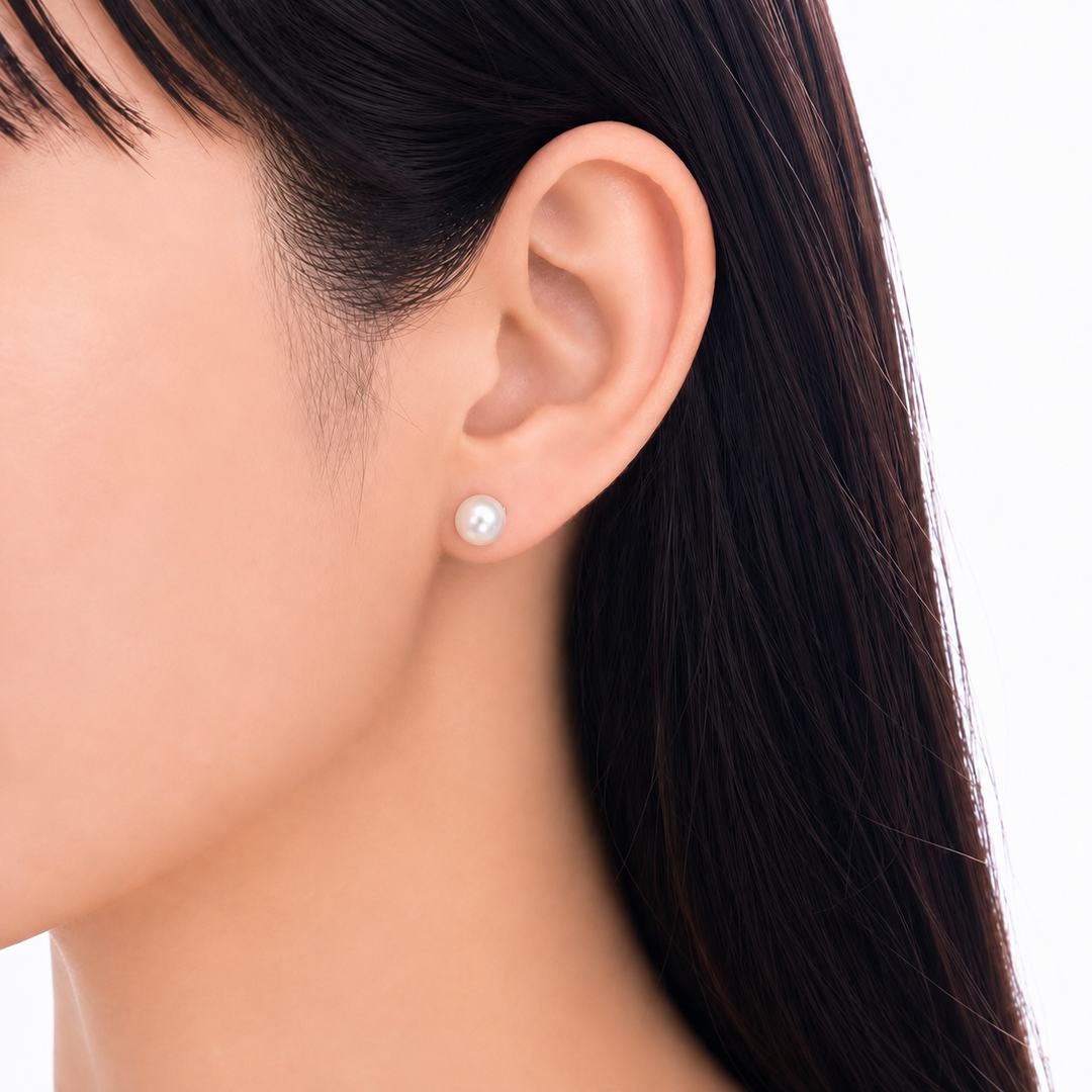 Natural Freshwater Pearl Stud Earrings Yui mart