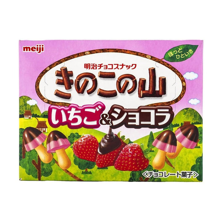MEIJI Baked Wheat Biscuit Kinokonoyama Strawberry&Chocolate, 2.25 oz Yui mart