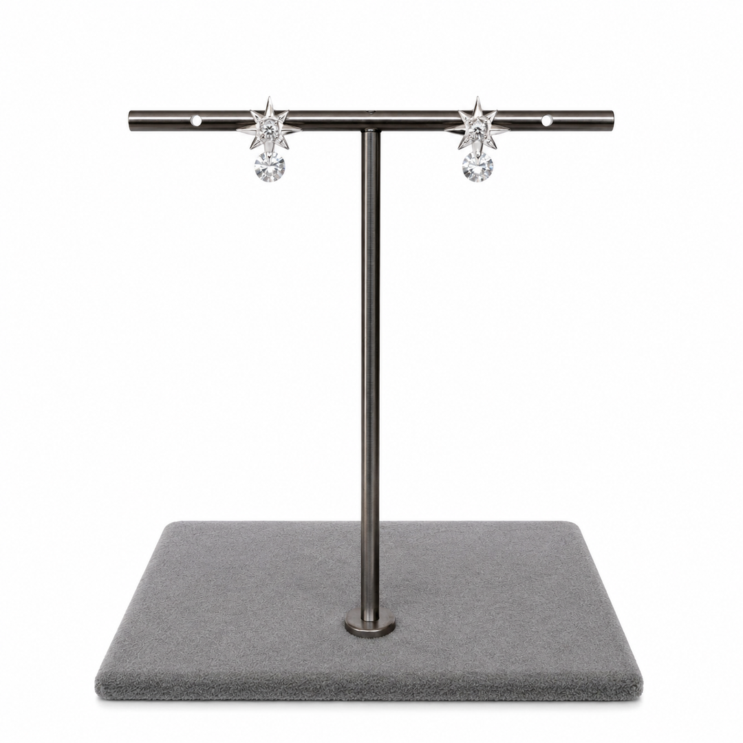 925 Sterling Silver Celestial Star & Moon Stud Earrings Yui mart