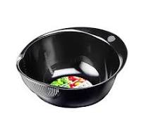 Black rinsing bowl for rice Yui mart