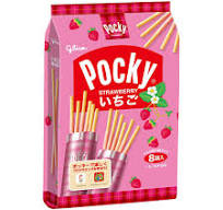 Glico Pocky Biscuit Stick Strawberry Flavour 8 packs