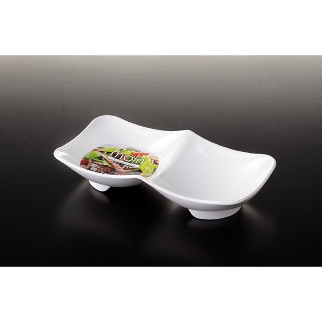 Nakaya Moln Two-Section Rectangular Bowl White made in Japan