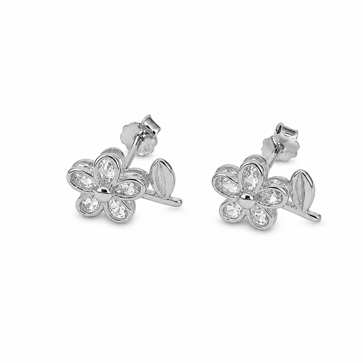 925 Sterling Silver Crystal Daisy Stud Earrings Yui mart