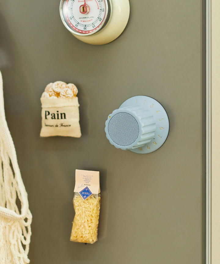BRUNO Volume Knob Speaker Blue Gray magnetic use on refrigerator