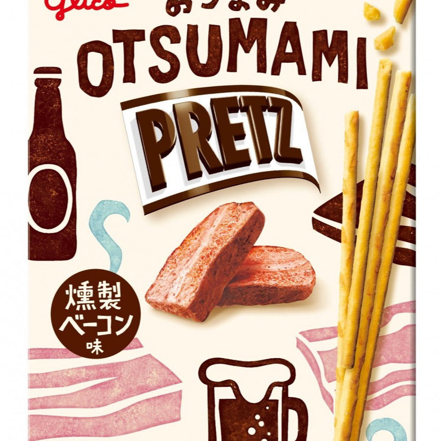 Glico Otsumami Pretz Smoked Bacon Snack Sticks 24g Japanese savory pretzel snack pack