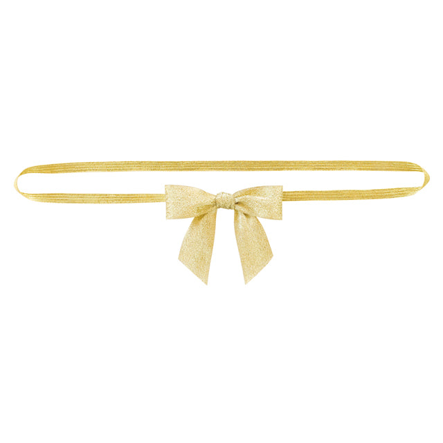 HEADS gold shine ribbon elastic gift tie
