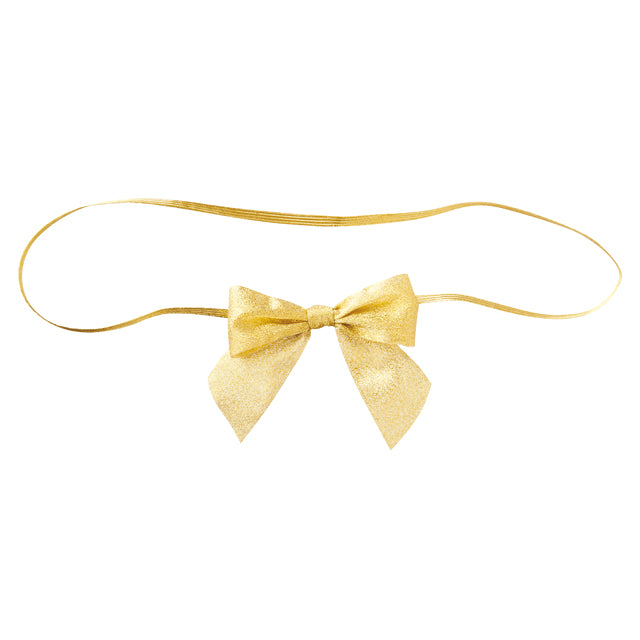 HEADS large gold shine ribbon elastic gift tie