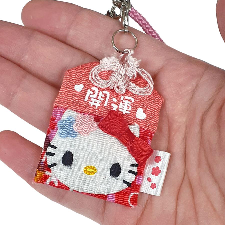 Hello Kitty Haro Saisai Chirimen Lucky Charm Strap, Red (Traffic Safety) Yui mart