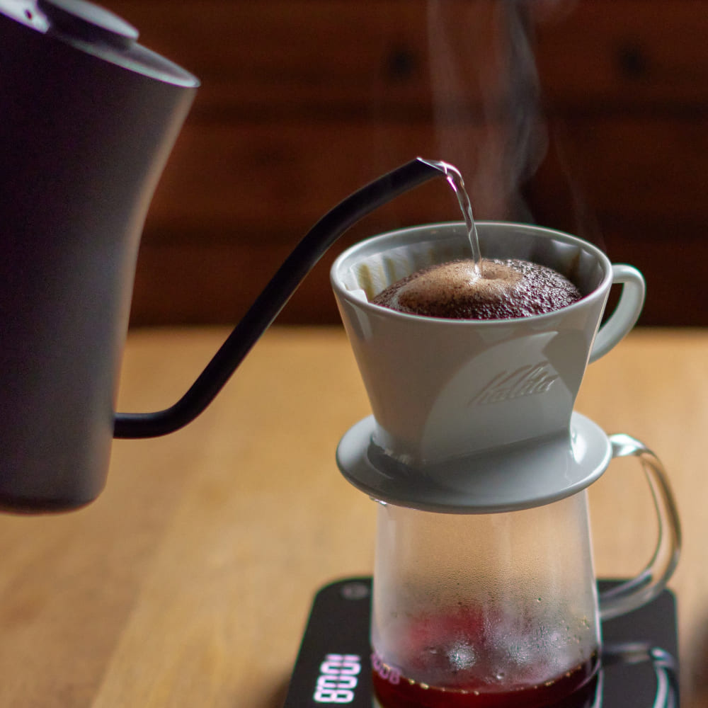 Hand drip coffee brewing with Ogawa Coffee whole beans