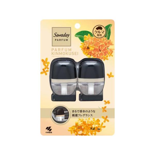 Kobayashi Sawaday Kinmokusei car clip air freshener 2 pack package