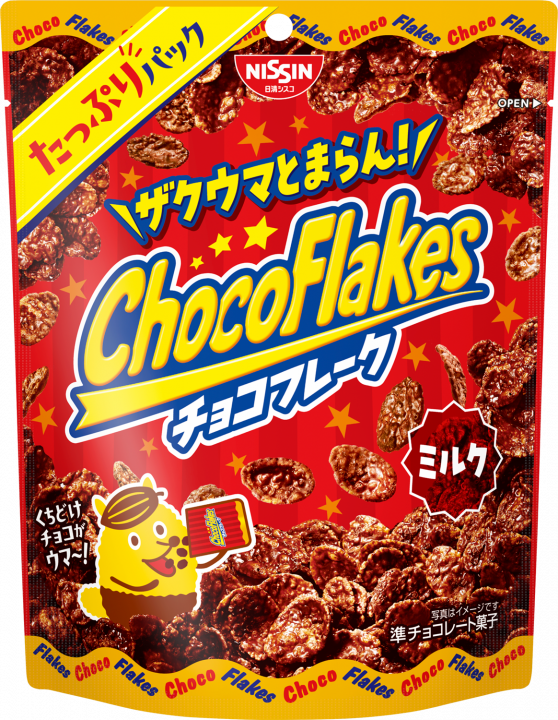 Nissin Cisco Choco Flakes Milk chocolate corn flakes 75g Japanese snack bag
