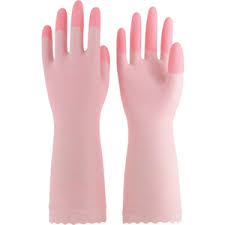 ST  Household Gloves, Reinforced Fingertips, Small, Pink