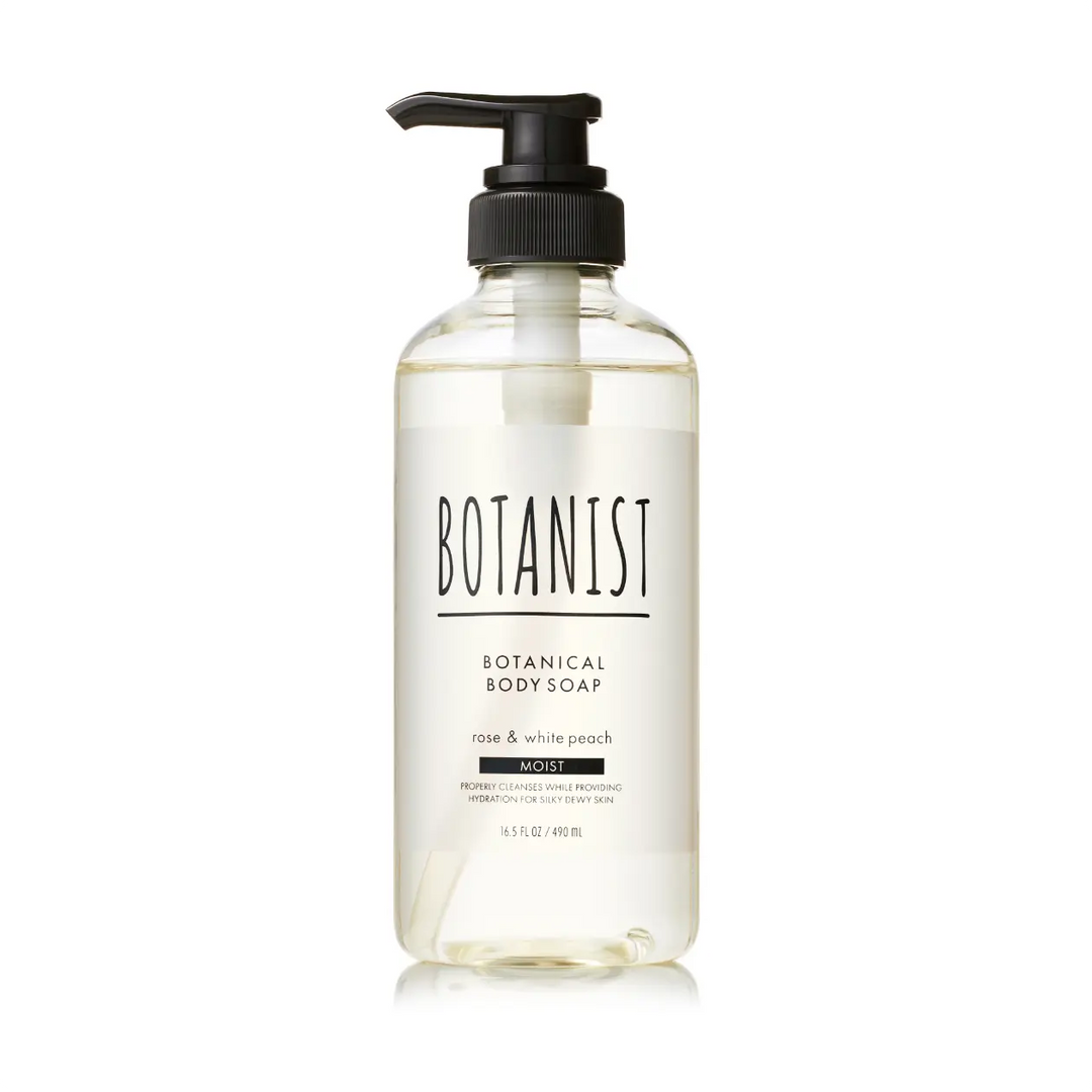 BOTANIST Botanical Body Soap Moist 490ml Rose and White Peach Japanese body wash