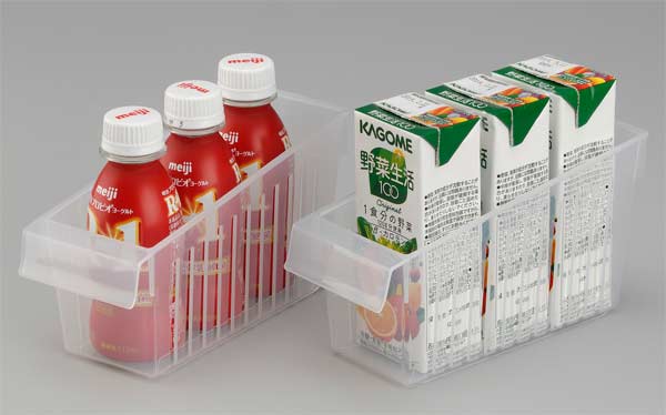 Inomata Kirei small fridge storage bin in use