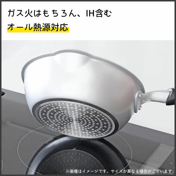 Rearl Life Diamond Coating Premium Deep Non-Stick Frying Pan, Pearl Metal, 24cm